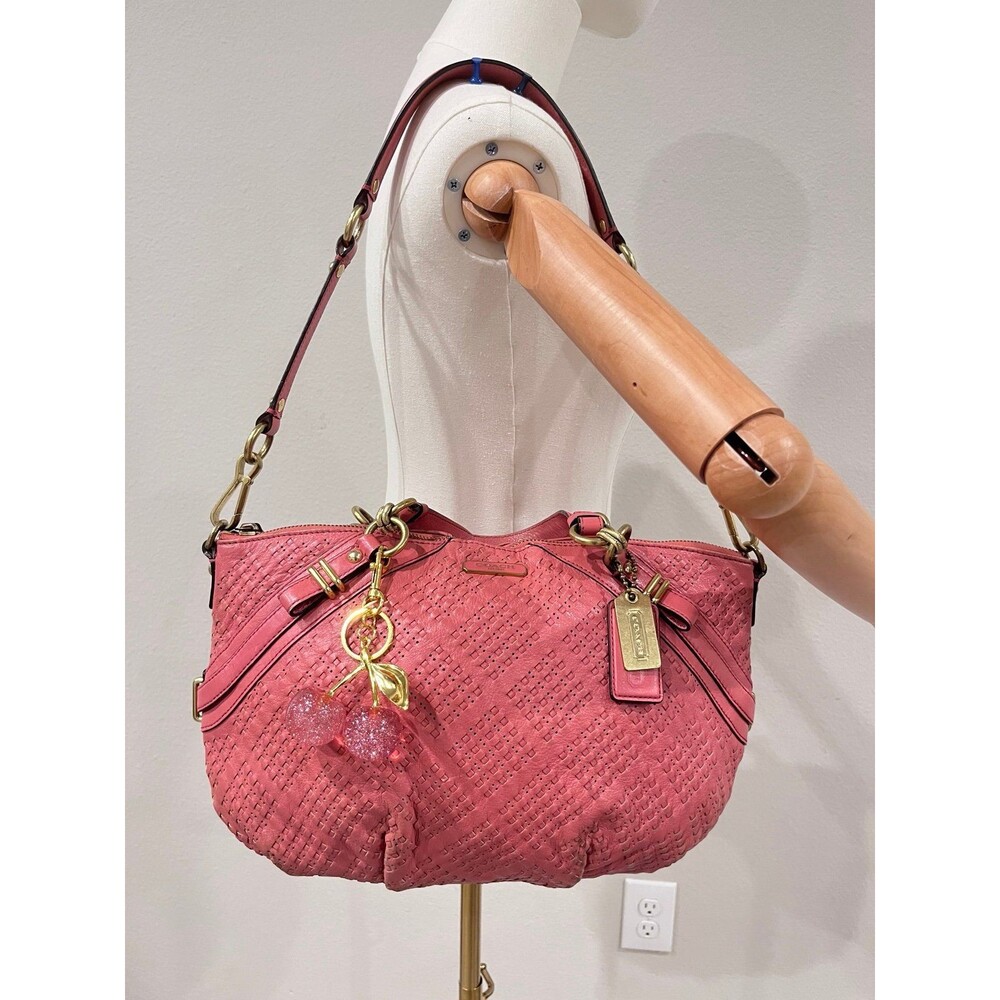 COACH MADISON PERFORATED leather sophia satchel.